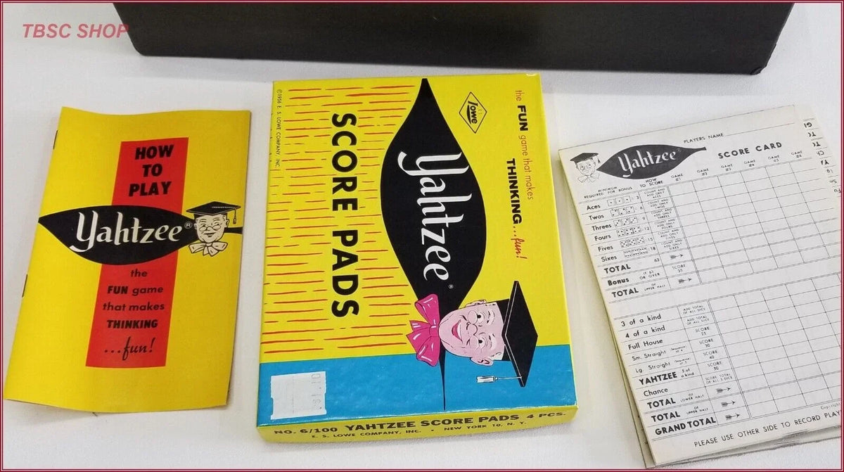 Vintage Yahtzee Game Box #950 for E.S. Lowe Co. (1956)