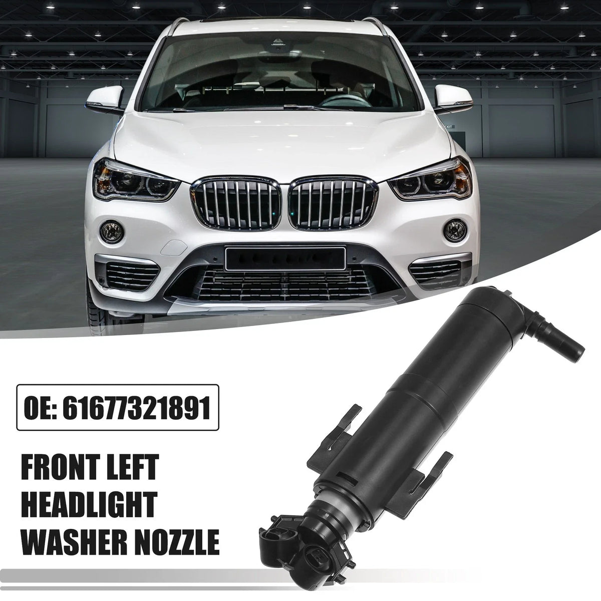 Front Left Auto Headlight Washer Nozzle for BMW X1 (2013–2015) No.61677321891