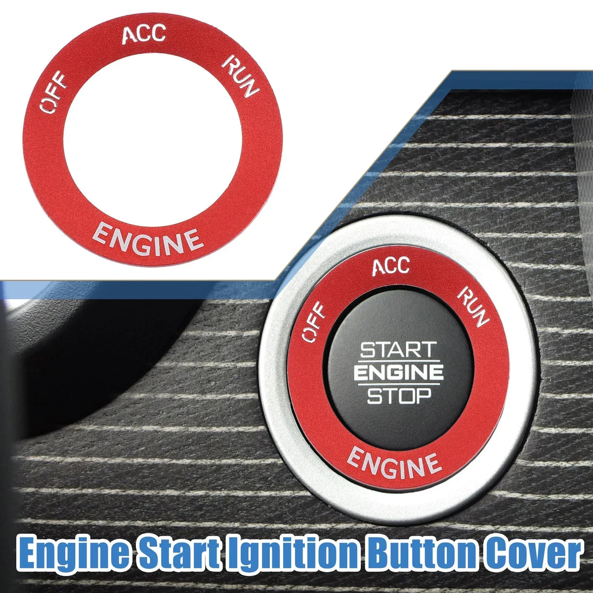 Engine Start Button Sticker - Red Aluminum for Dodge Challenger 2015-2024