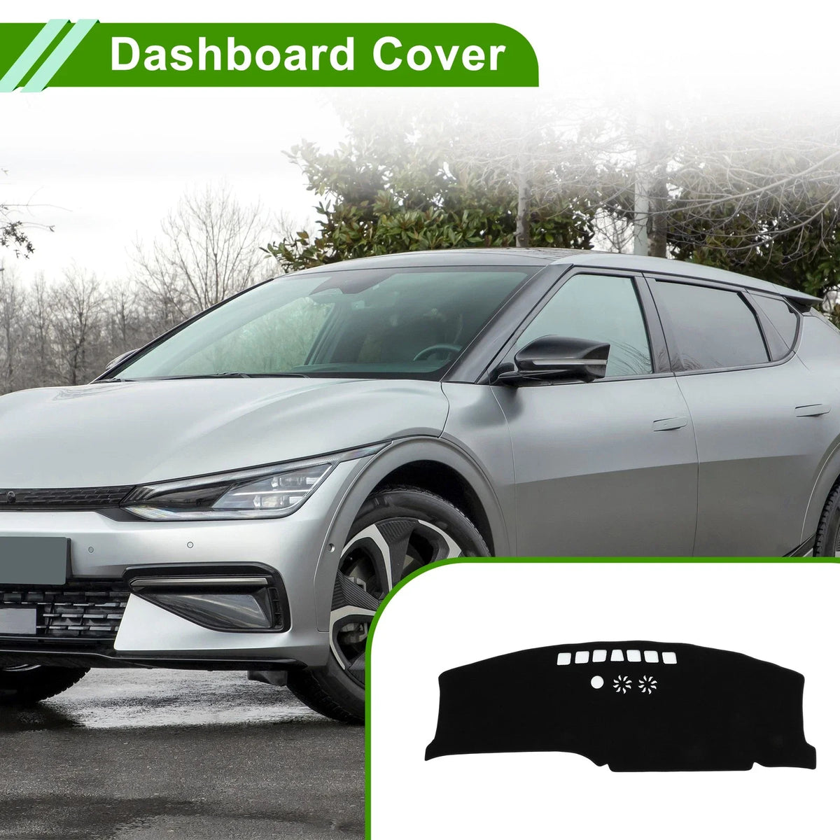 Dashboard Cover for Kia EV3 GT Line (2024–2025) Polyester Black 1 Pc