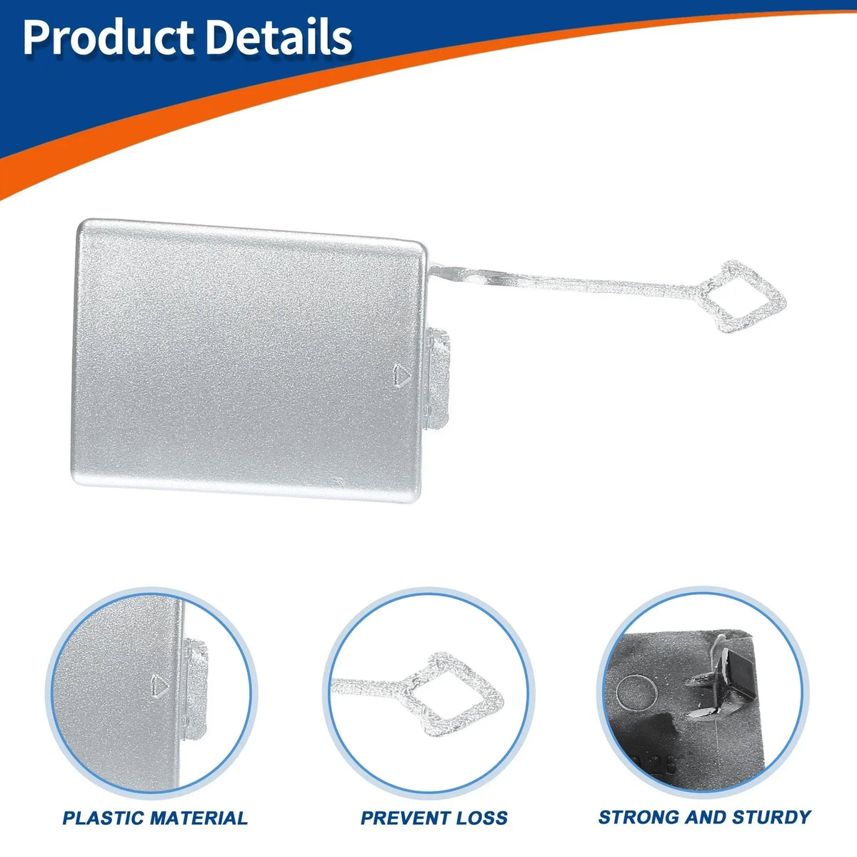 Front Bumper Tow Hook Cover - Silver Finish for Mercedes-Benz (2003-2012)