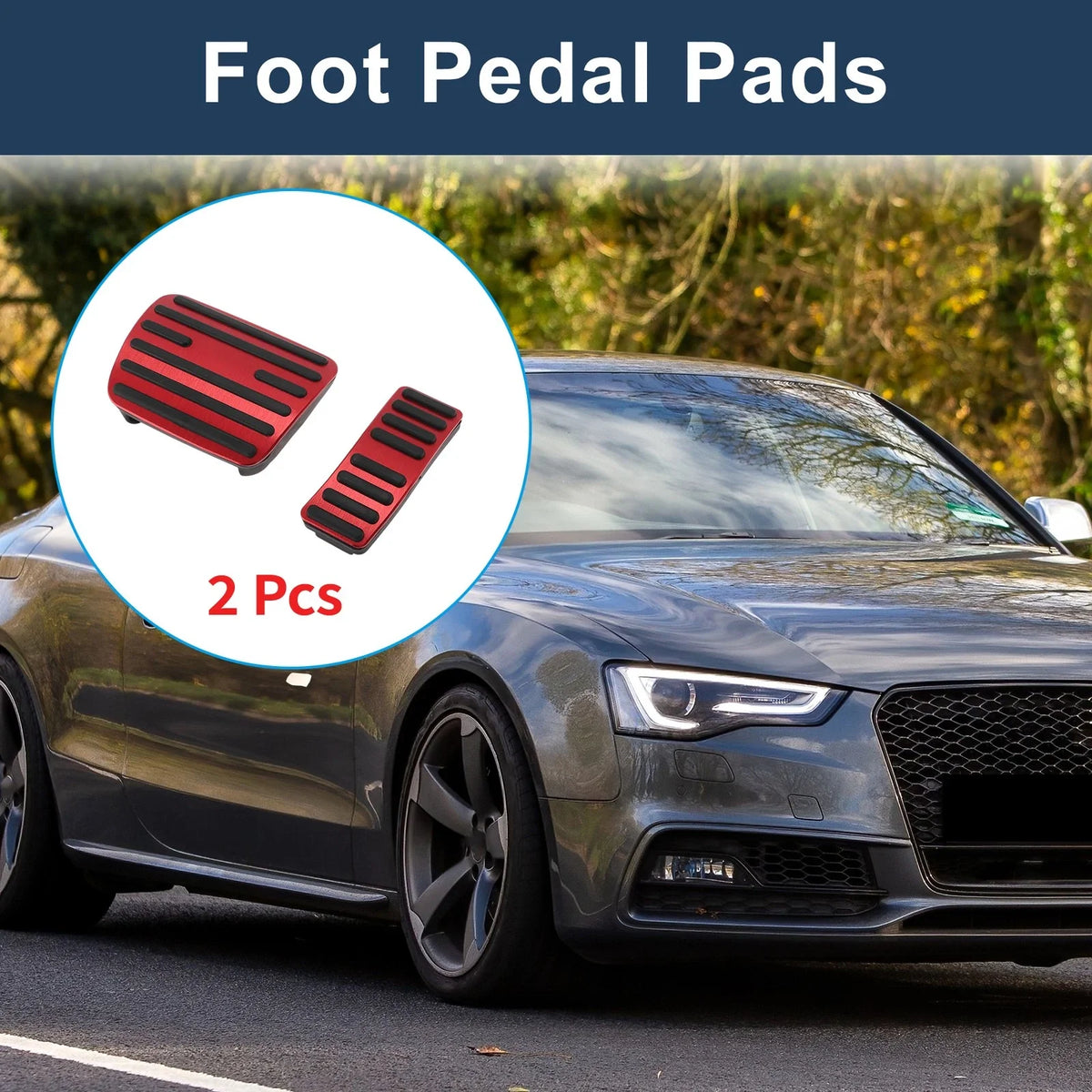 2Pcs Accelerator Pedal Covers for Audi A4 A5 A6 Q5 (2014–2020)