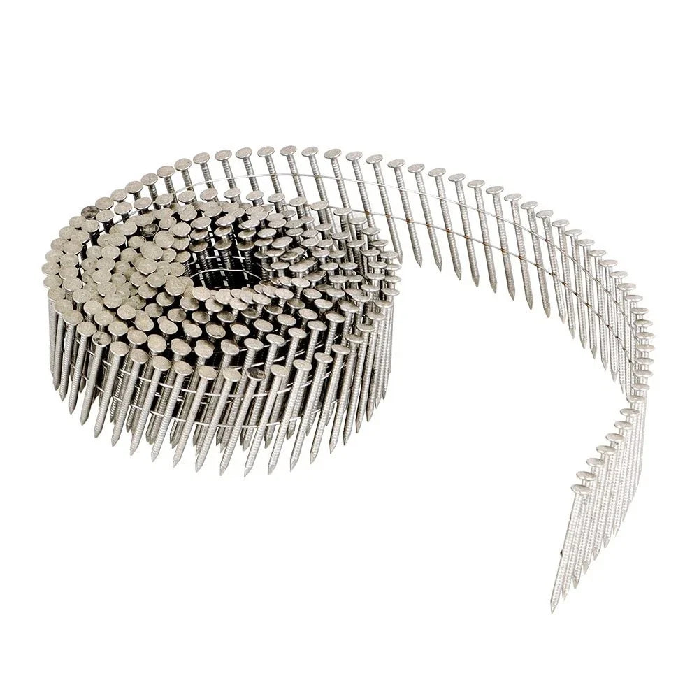 Stainless Steel Ring Shank Siding Nails 15 Degree Coil - 3600Pcs