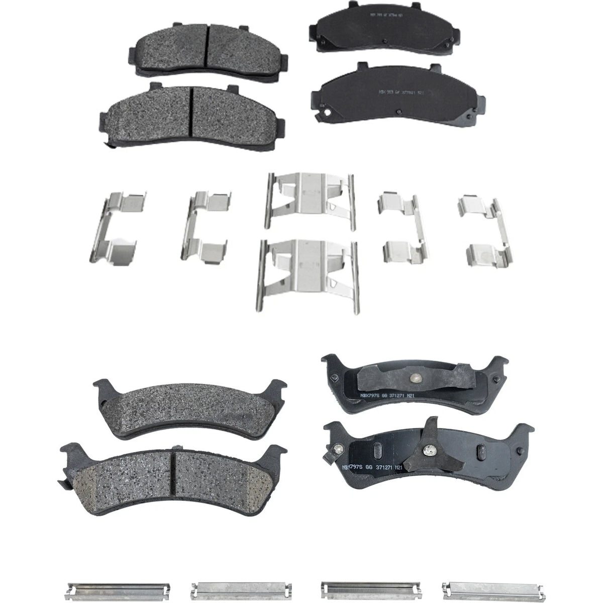 Set of 4 Semi-Metallic Brake Pads for Ford Ranger (1998–2002)