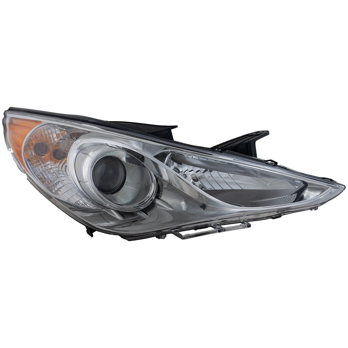 Passenger Side Headlight for Hyundai Sonata (2011–2014) Halogen, Chrome
