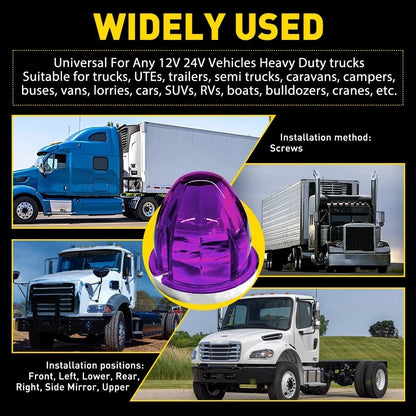 10 Purple LED Strobe Side Marker Lights for Cab Roof (Dual Function)