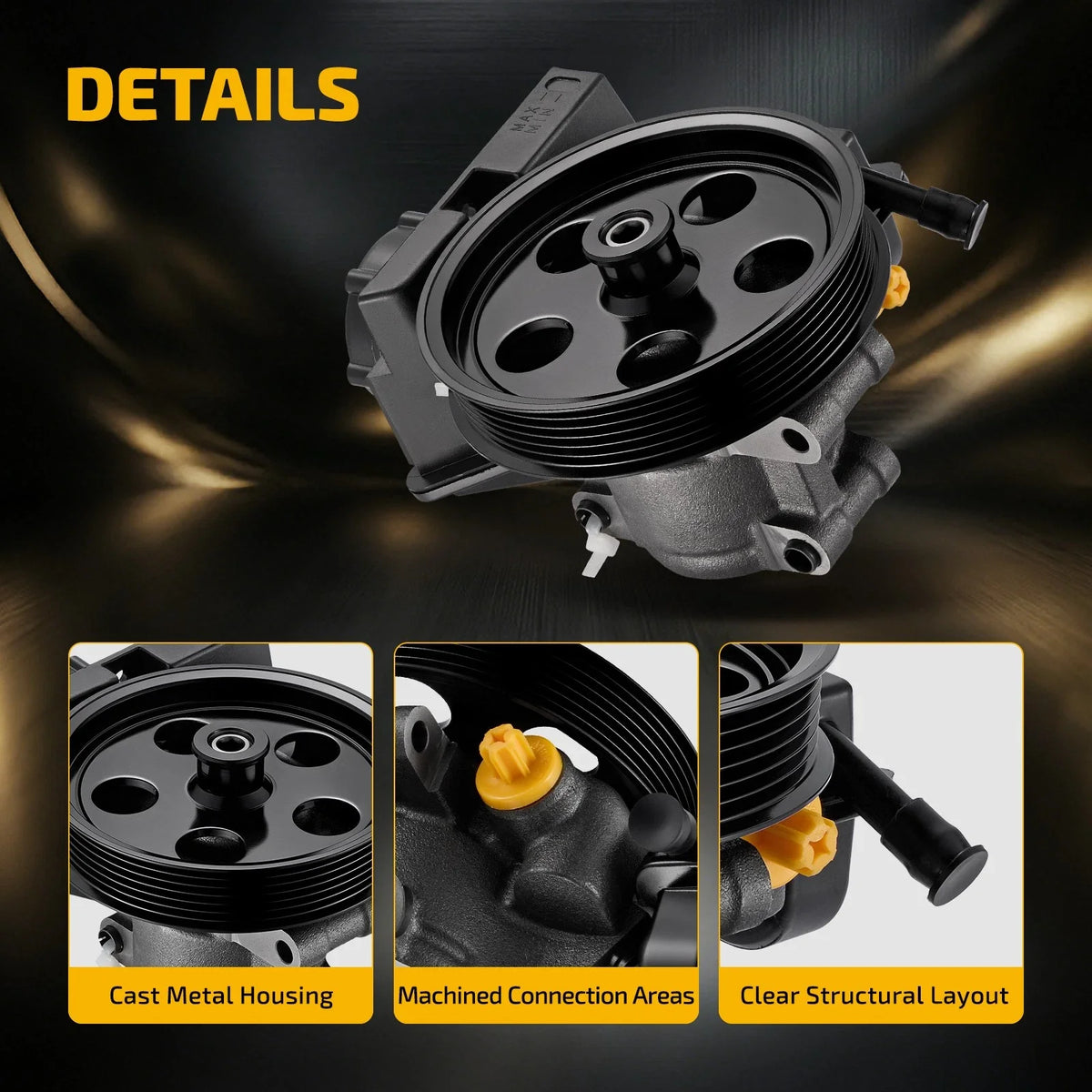 Set of 2 Power Steering Pumps for Ford Focus 2.0L, 2.5L, Transit Connect (2006–2011)