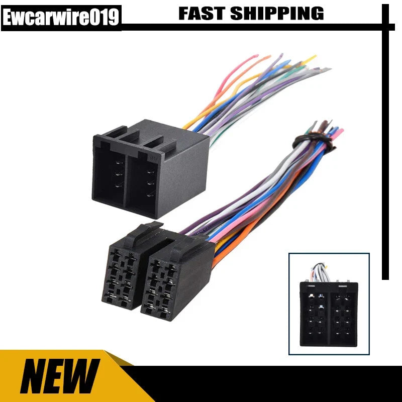 Radio ISO Wire Harness Adapters 16 Pin - Set of 2 for Peterbilt Freightliner