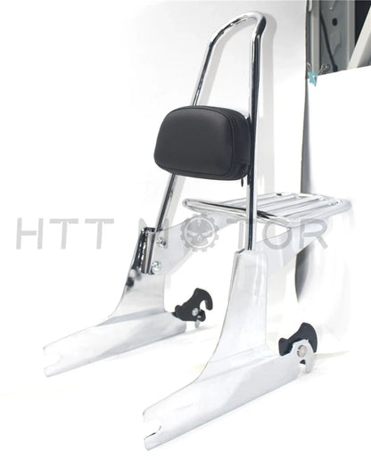 Luggage Rack with Detachable Sissybar Backrest for Harley Dyna 2007-2016