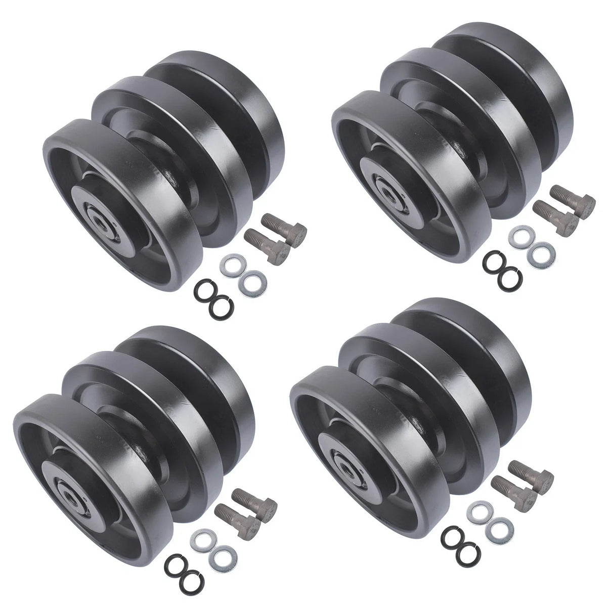 Set of 4 Bottom Rollers for Bobcat Skid Steer Loader (T140–T550)