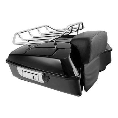 Chopped Trunk Backrest Pad Mount Rack for Harley 2008-2016 Fat Boy FLST