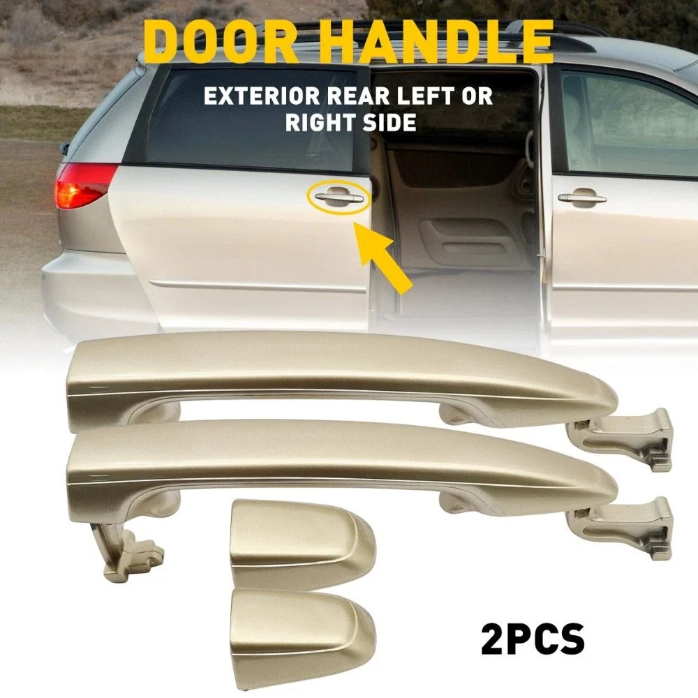 2X Gold Exterior Sliding Door Handle for Toyota Sienna (2004–2010)