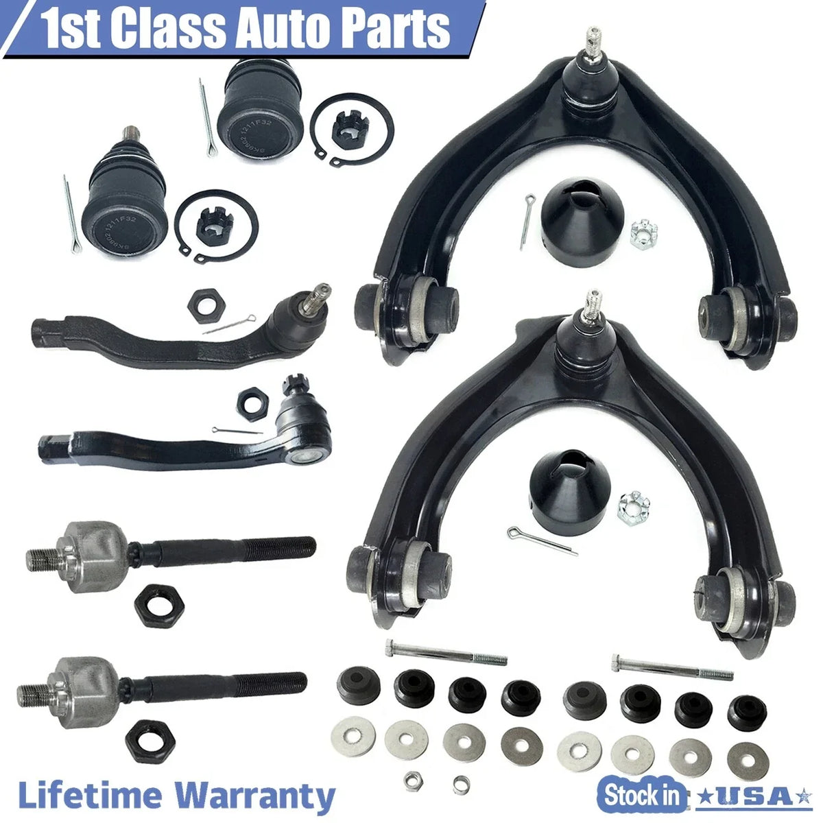 10pc Front Suspension Control Arm Ball Joint Kit for Honda Civic (1996–2000)