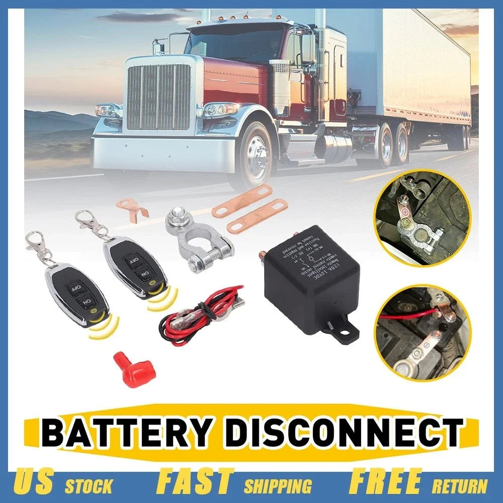 Dual Remote Wireless Battery Disconnect Relay Cut-off Switch 12V 120A for GT EXV