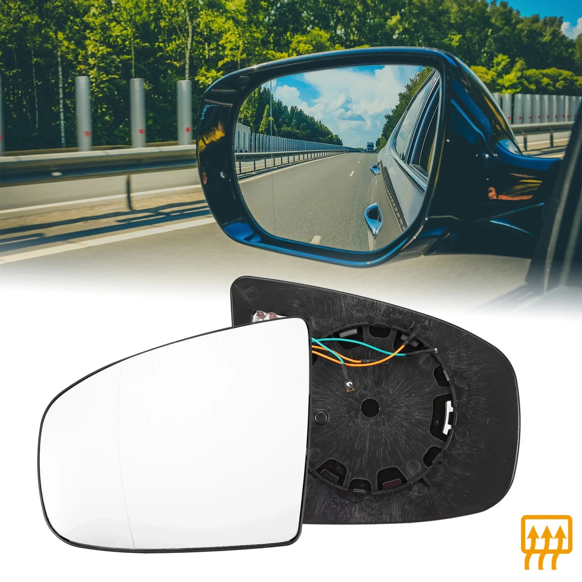 Heated Left Side Rearview Mirror Glass for BMW X5 X6 (2007–2013)