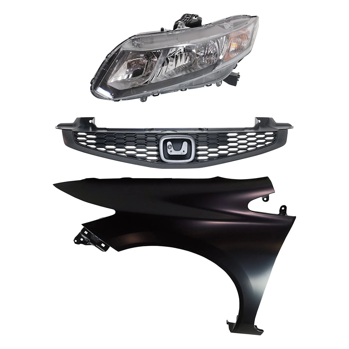 Headlight Kit for Honda Civic (2013) Driver Side Assembly Halogen