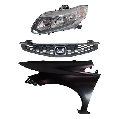 Headlight Kit for Honda Civic (2013) Driver Side Assembly Halogen