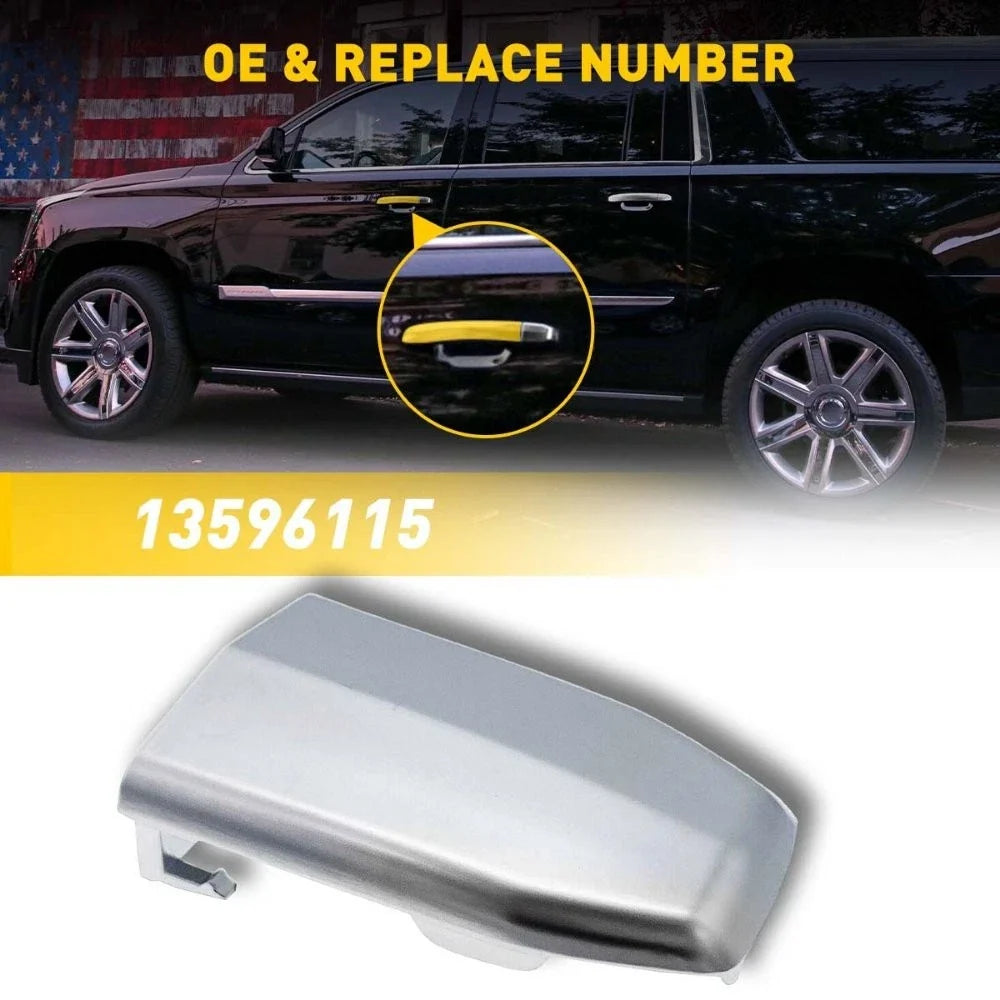 Door Handle Cylinder Lock Cover for Cadillac Escalade 2015-2018 OEM Silver