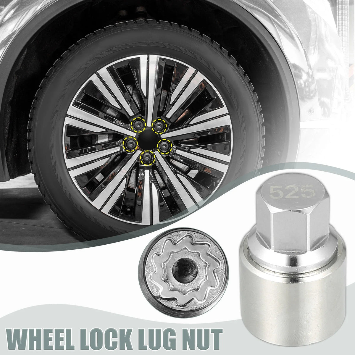 525 Wheel Lock Lug Nut Anti Theft Screw Removal Key for Volkswagen Scirocco (2009–2017)
