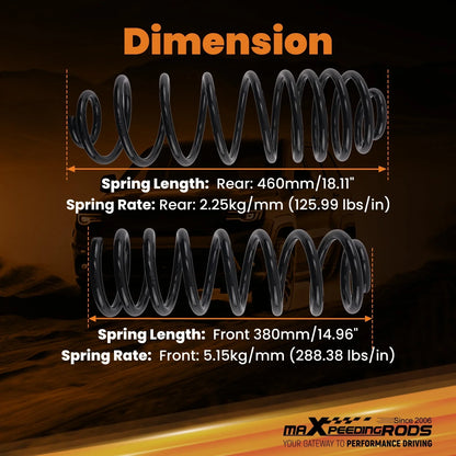 Coil Spring Lowering Kit Set for GMC Envoy 2WD 2002-2009 F1.5 R3
