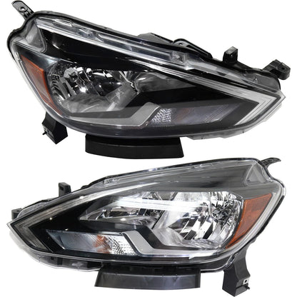 Halogen Headlights Set of 2 for Nissan Sentra (2016–2018)