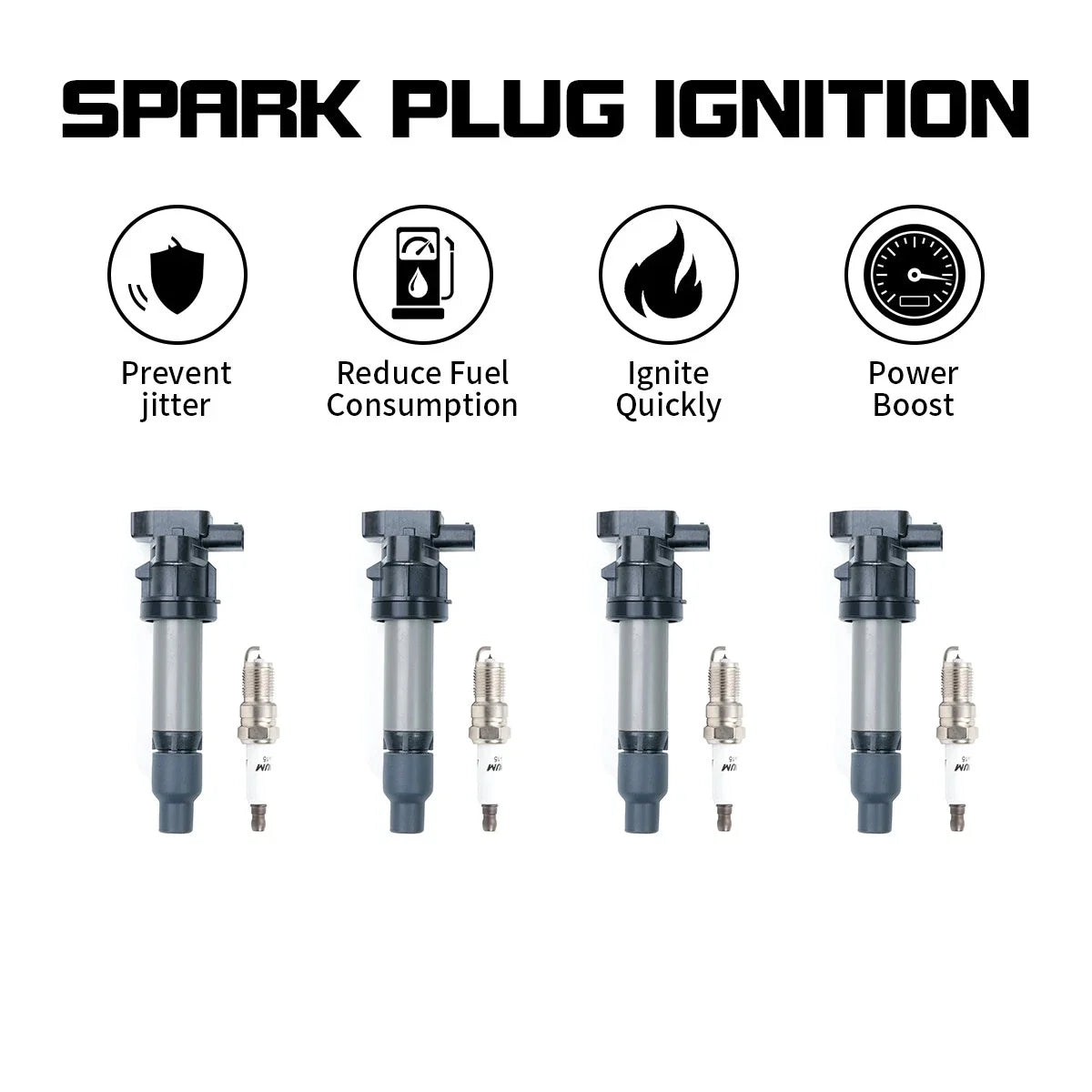 Ignition Coil Set with Spark Plugs for Buick Lucerne 4.6L V8 2006-2011