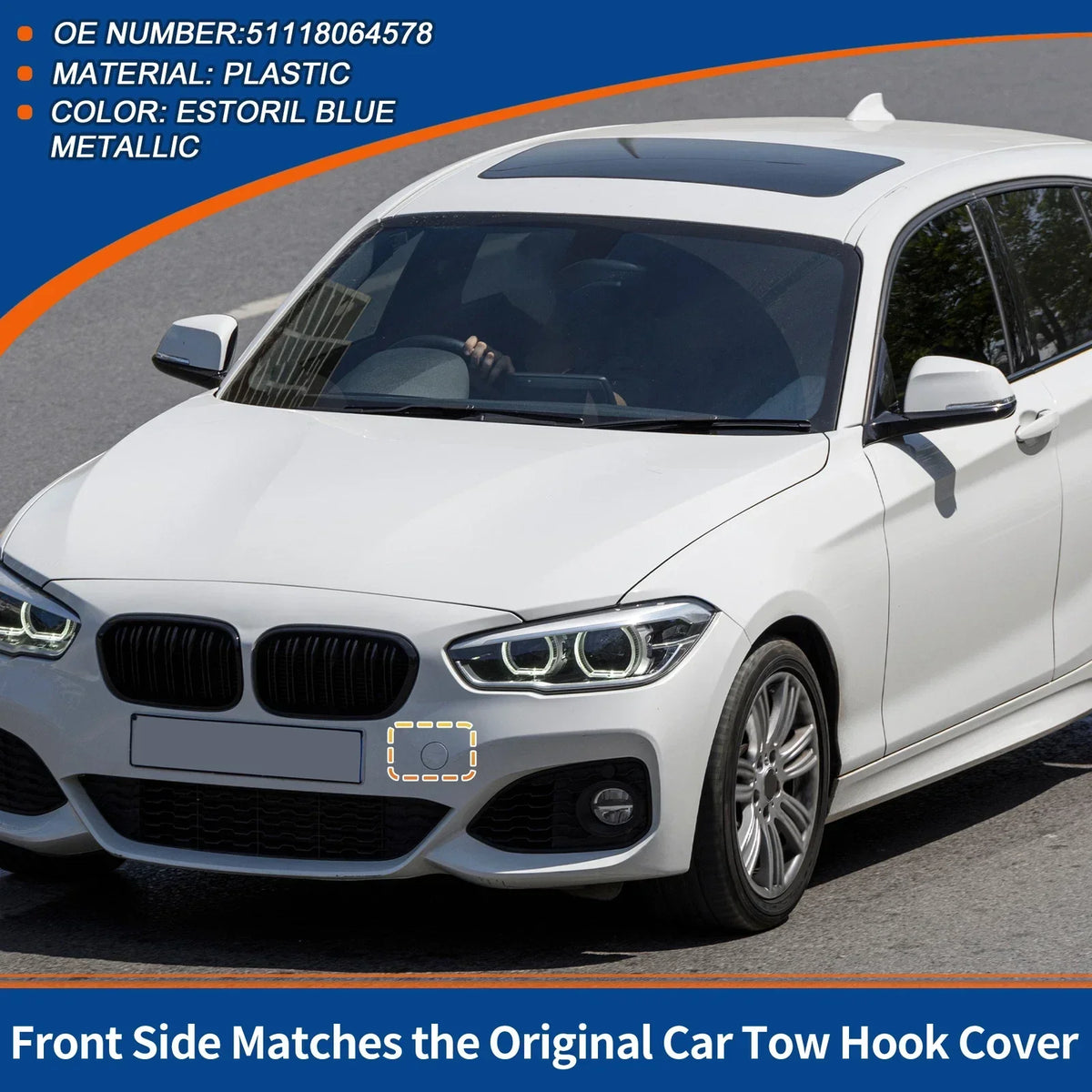 Tow Hook Cover - Estoril Blue Metallic Finish for BMW F20