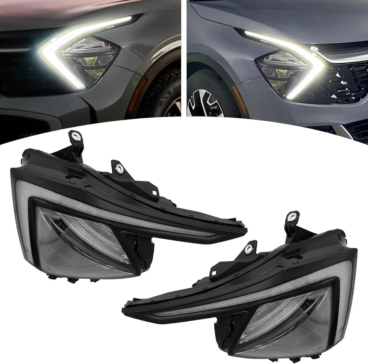 Pair of LED Headlight Assemblies for Kia Sportage (2022–2024)