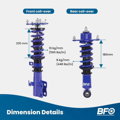 Coilover Shocks Struts Suspension for Toyota Corolla 2003-2008