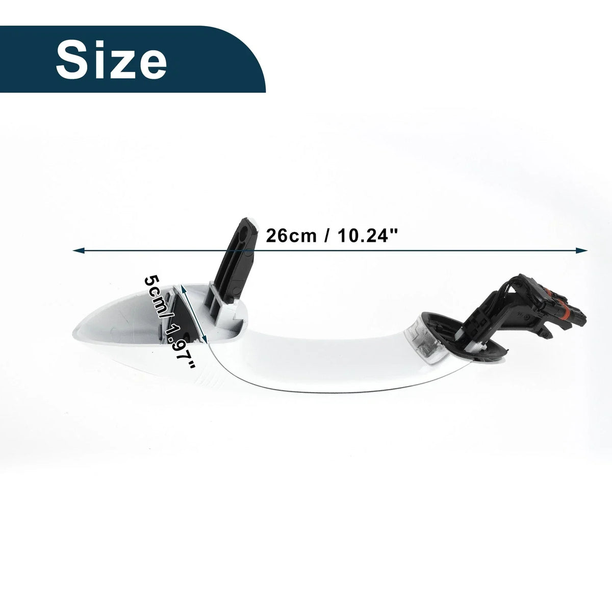 Exterior Door Handle - Front Right for BMW F07 in White Silver