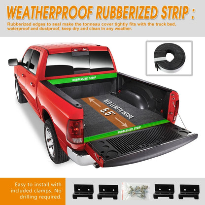 Vinyl Soft Top Tri-Fold Tonneau Cover for Ford F150 (2004–2014) 5.5ft Bed