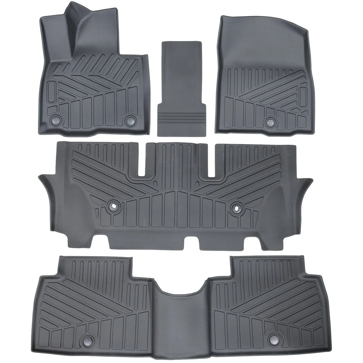 Set of 3 Floor Mats for Hyundai Palisade (2026) TPE Rubber All Weather