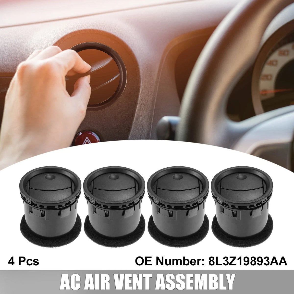 Set of 4 AC Air Vent Assembly for Lincoln Mark LT, Ford F-150 (2006–2008)