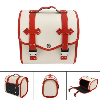 Quick Release Side Saddlebag Tool Bag for Motorbike (White)