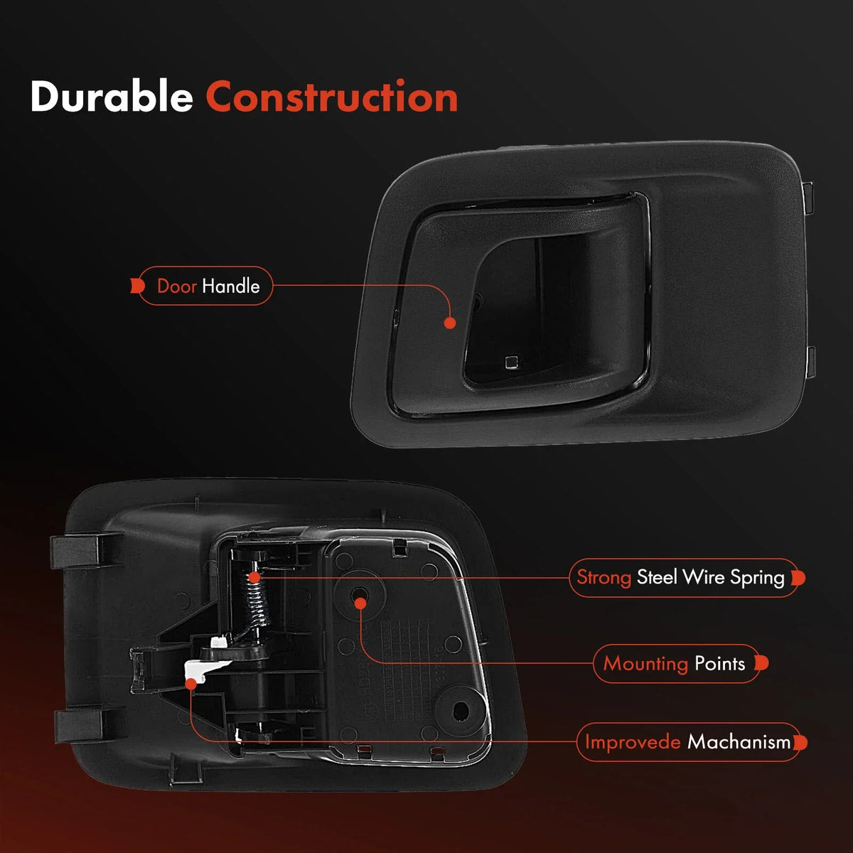 Rear Left Dark Gray Door Handle for Honda Ridgeline 2006-2014