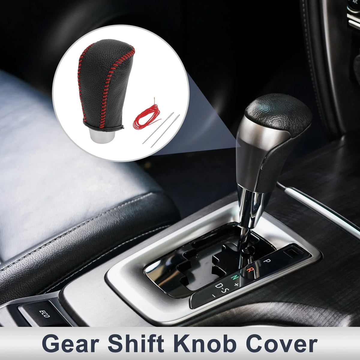 Gear Shift Knob Cover for Toyota Corolla (2009–2013) Pebbled Black Red