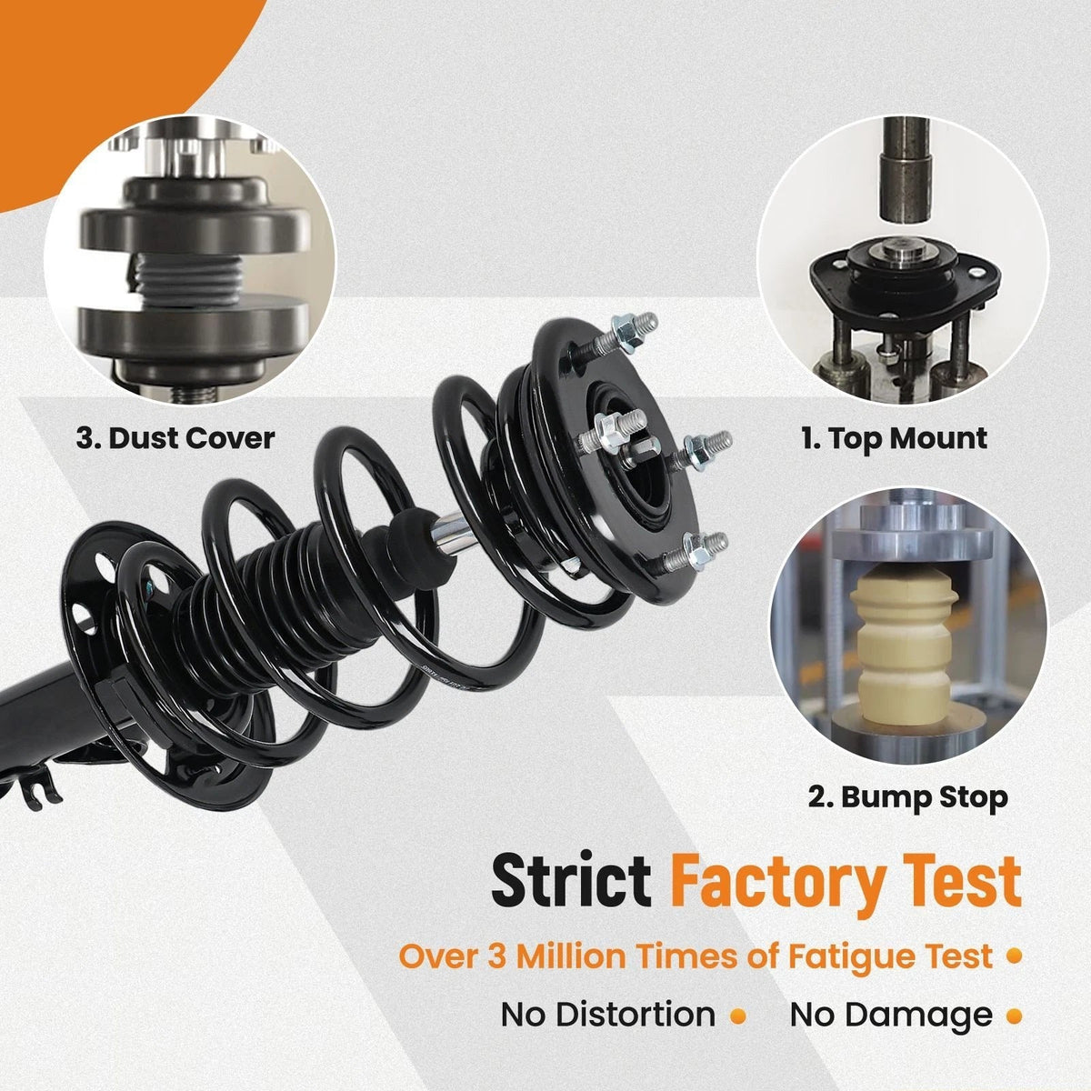 Strut Assembly Front and Rear Shock for Ford Flex (2013–2019) 172655