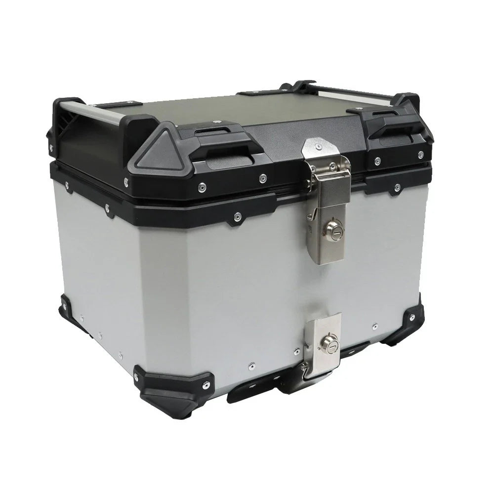 Silver 45L Waterproof Motorcycle Tail Box - Universal Fit