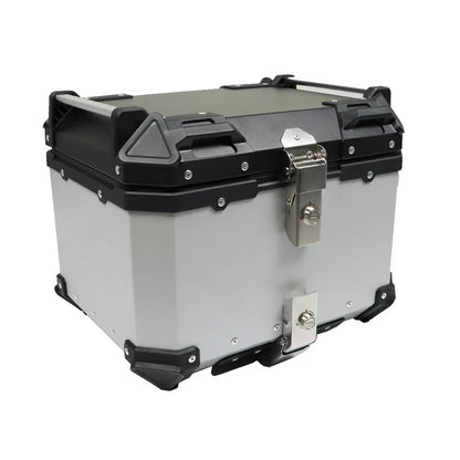 Silver 45L Waterproof Motorcycle Tail Box - Universal Fit