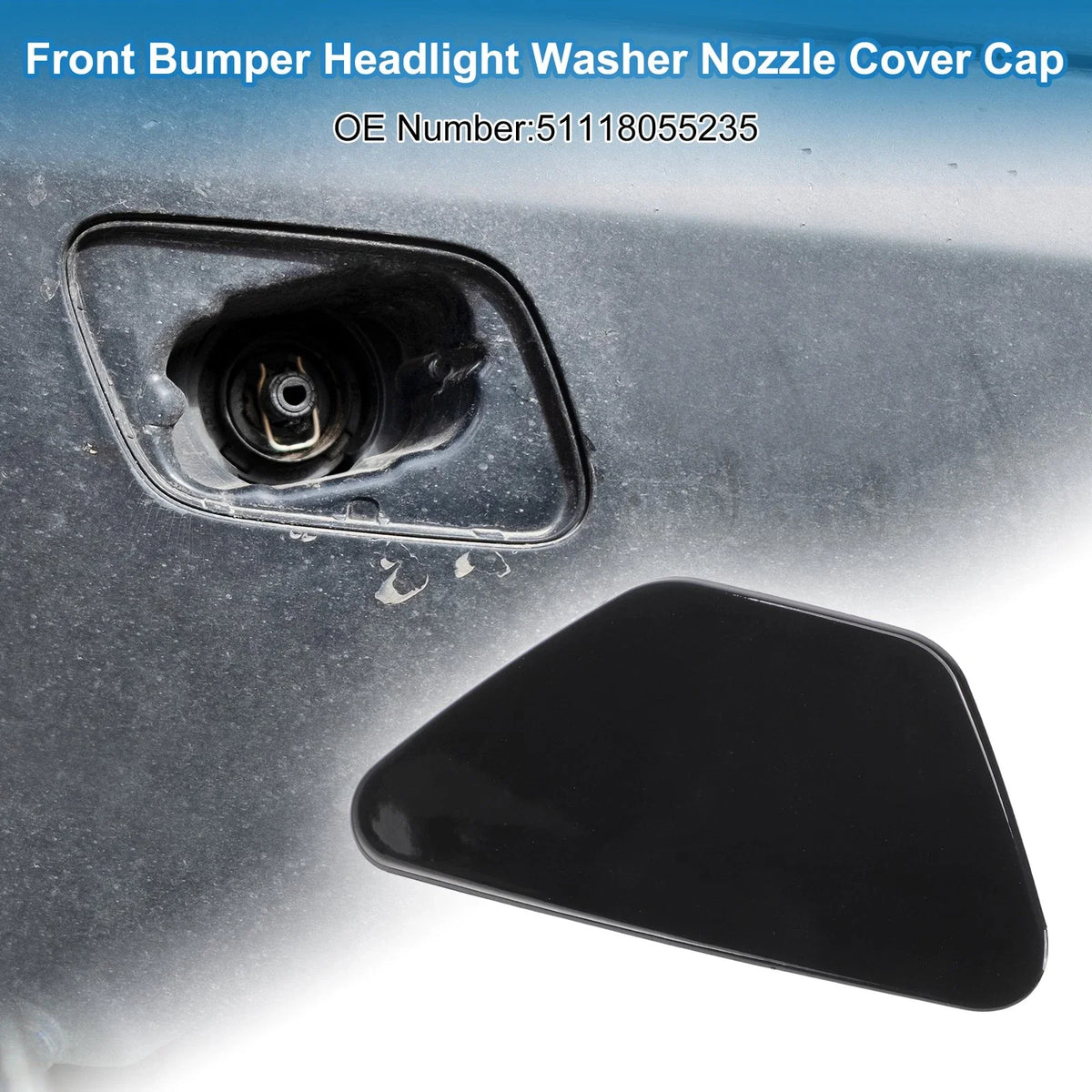 Front Left Headlight Washer Nozzle Cover for BMW M5 (2013–2016) Gloss Black
