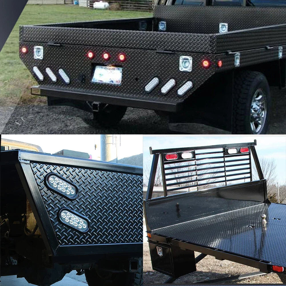 2X 6" 10 LED Oval White Backup Tail Lights for Truck Trailer