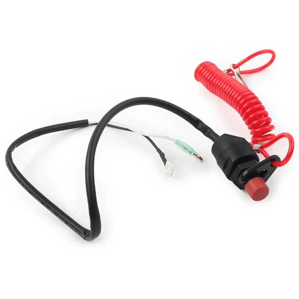 Kill Stop Switch for Outboard Engine with Safety Tether Lanyard
