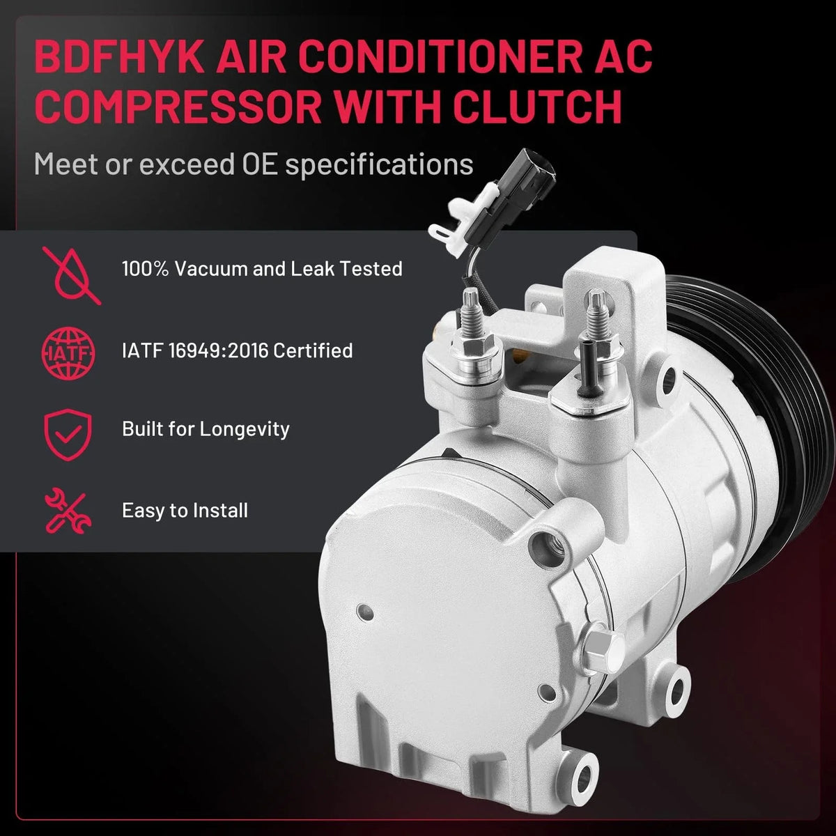 UAC CO11316C A/C Compressor Assembly for Ford Mustang (2011-2017)