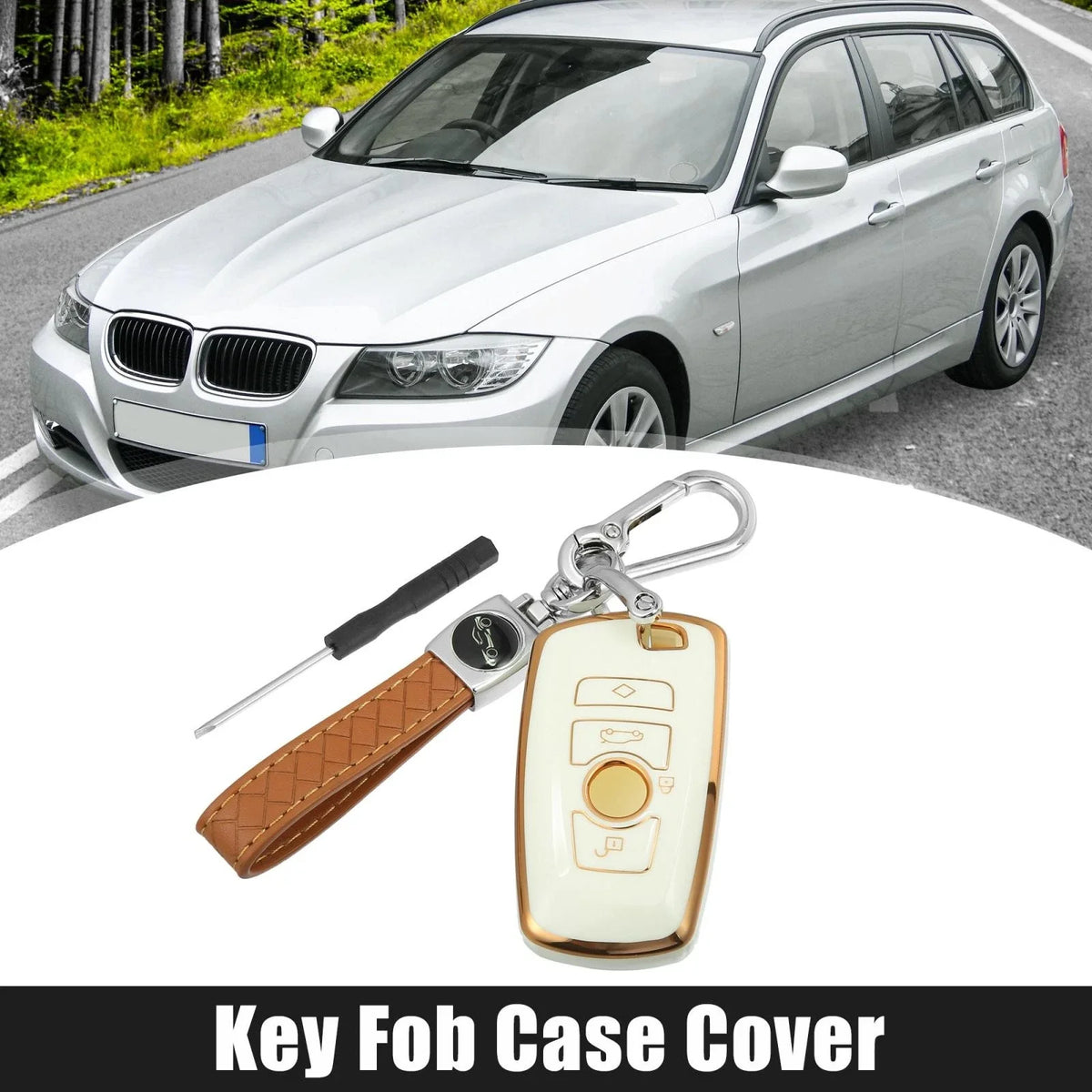 Key Fob Remote Control for BMW 1 3 4 5 6 7 Series X3 (TPU, White)