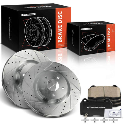 Front Drilled Brake Rotors & Ceramic Pads for Nissan 350Z (2003–2008)