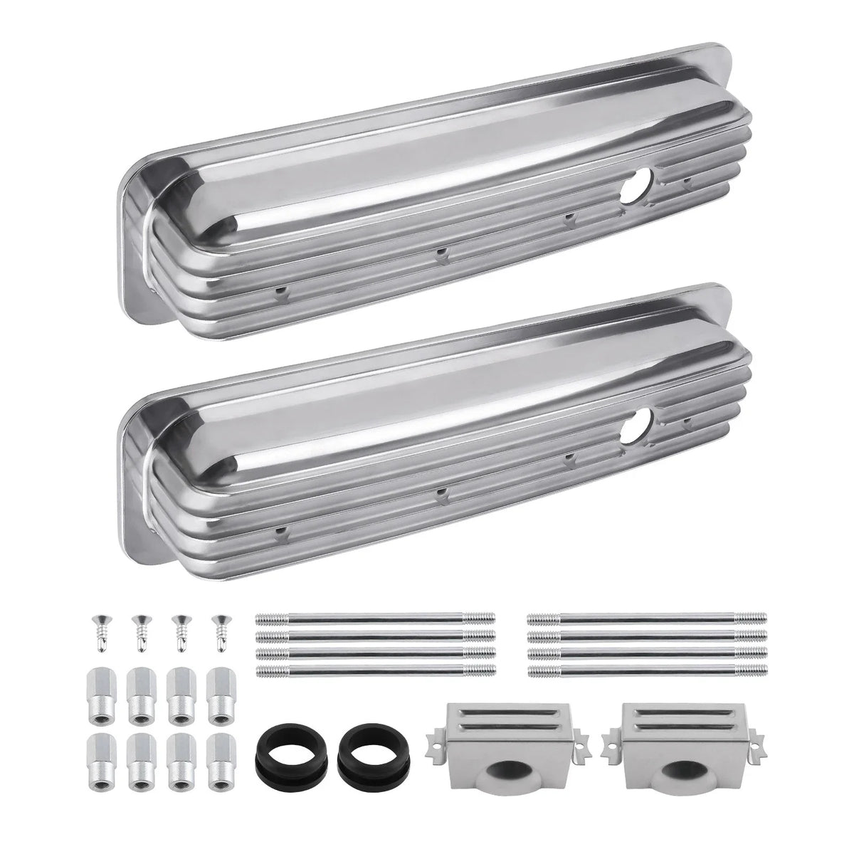 Polished Center Bolt Valve Covers 2X for SBC Small Block Chevy 283-327