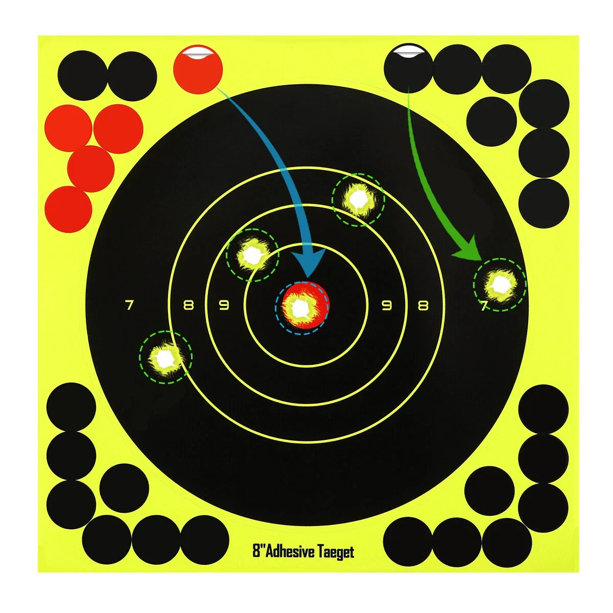 25 Pack Splatter Shooting Targets 8 Inch Paper for Rifle Shooting