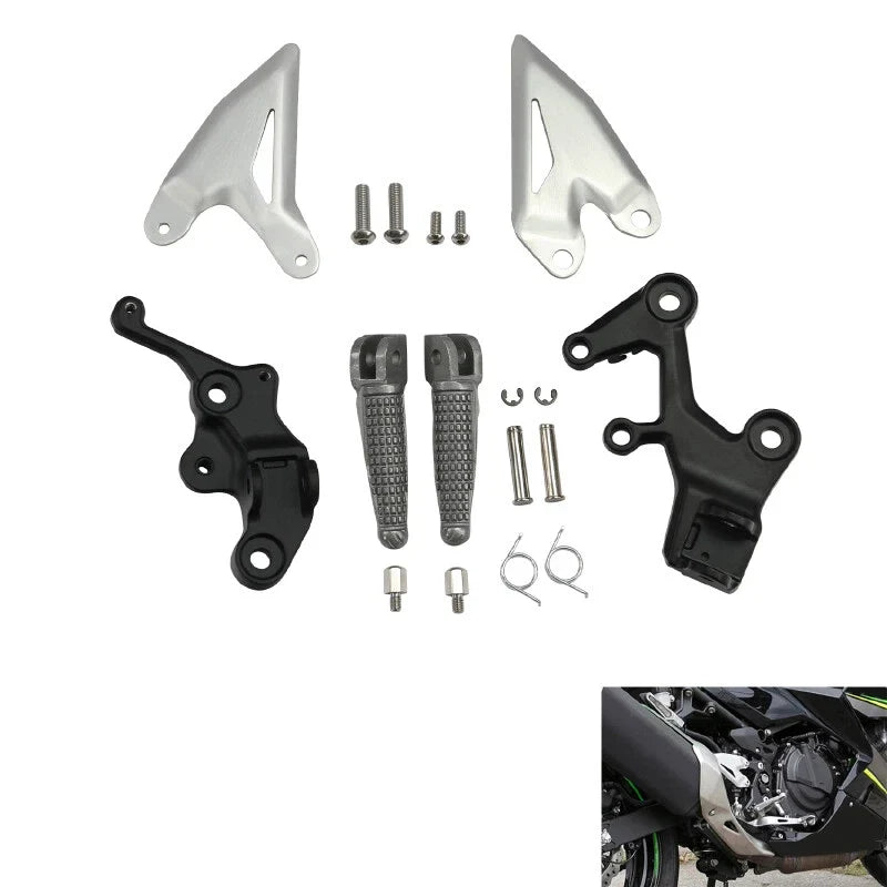 Driver Foot Pegs Footrest Bracket for Kawasaki Ninja 400 (2018–2023) Z400 (2019–2024)