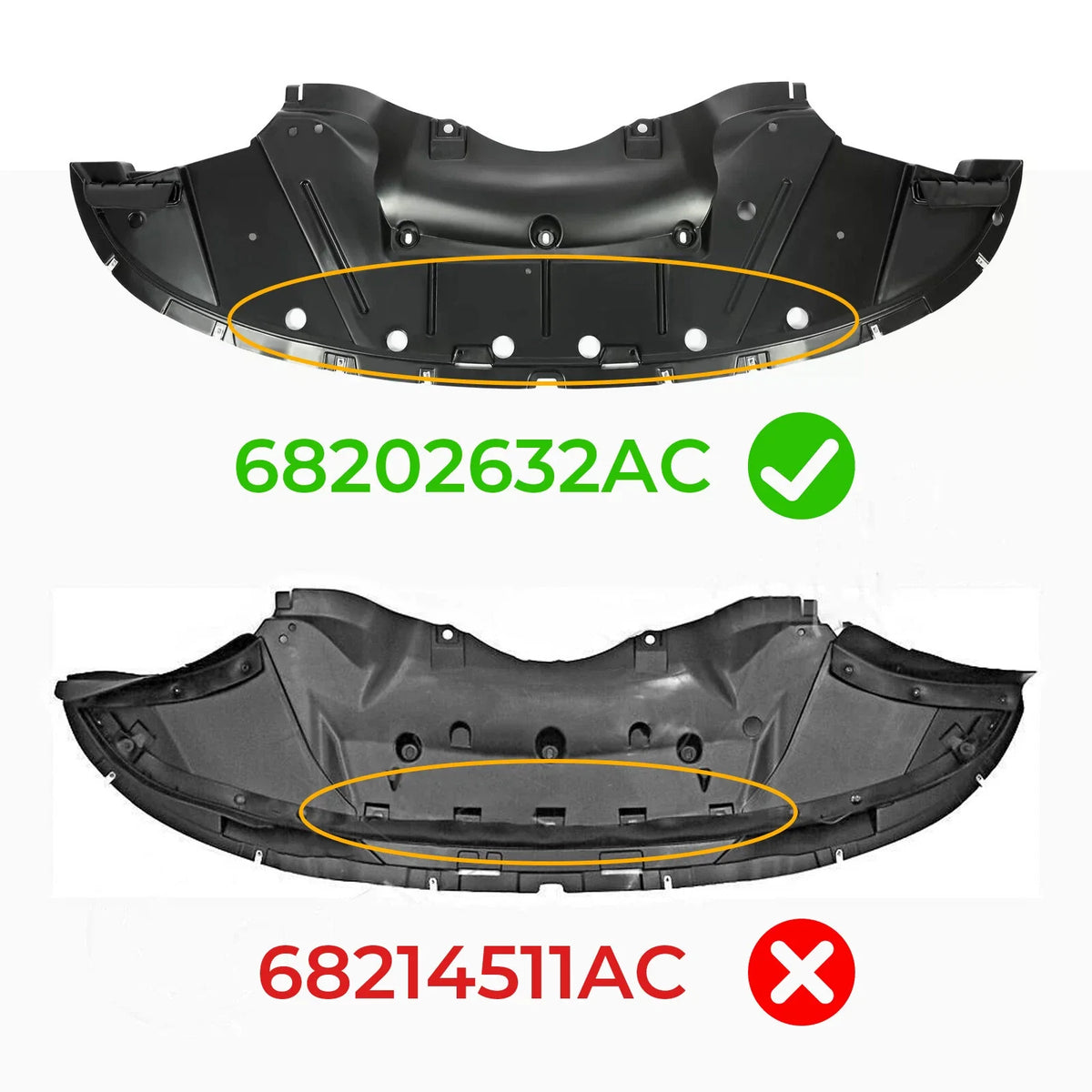 Front Under Car Cover Engine Splash Shield for Dodge Charger (2015–2023)