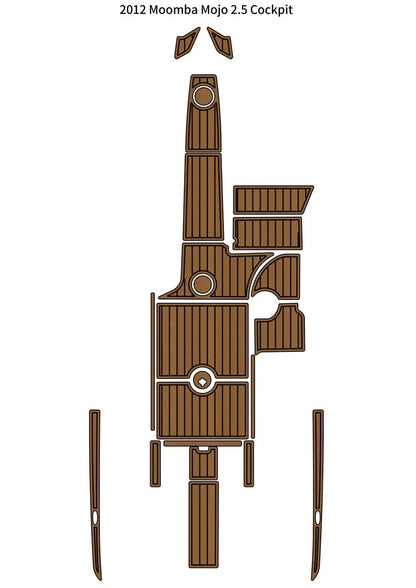 EVA Foam Cockpit Mat for Moomba Mojo 2.5 (2012) - Self Adhesive Teak Deck